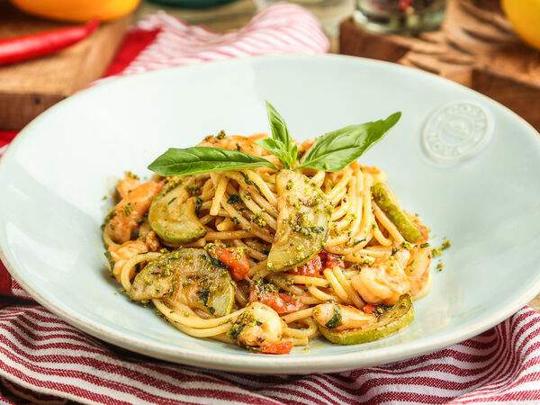 Ресторан Карбонара - Паста Спагетти с креветками