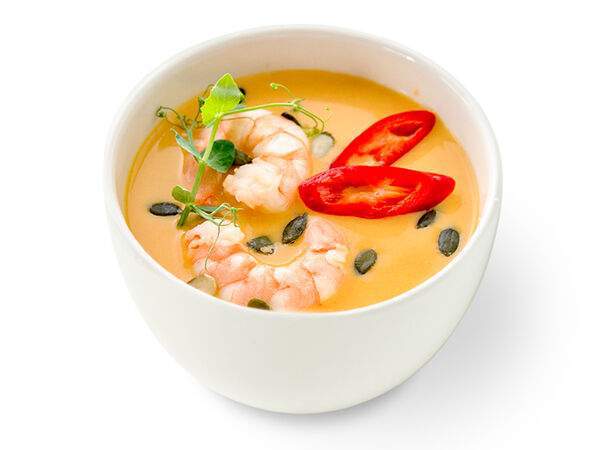Fusion Sushi - Тыквенный суп с креветкой