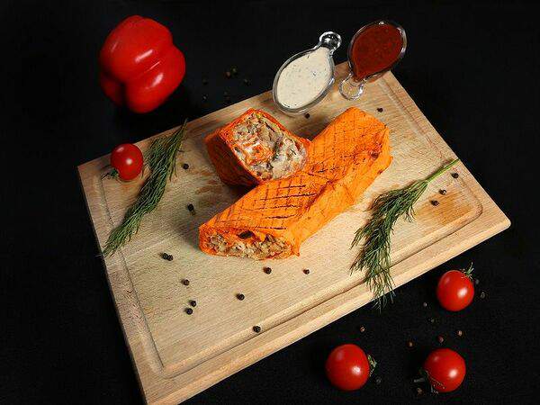 Шашлык на дровах - Шаурма сырная