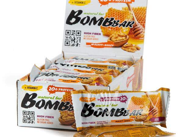 Lazy fox coffee - Батончик протеиновый Мед и грецкий орех без сахара Bombbar