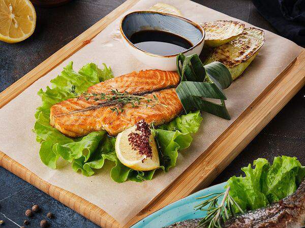 Садж - Стейк из семги на мангале