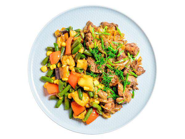 Мандарин - Печень цыплёнка с овощами