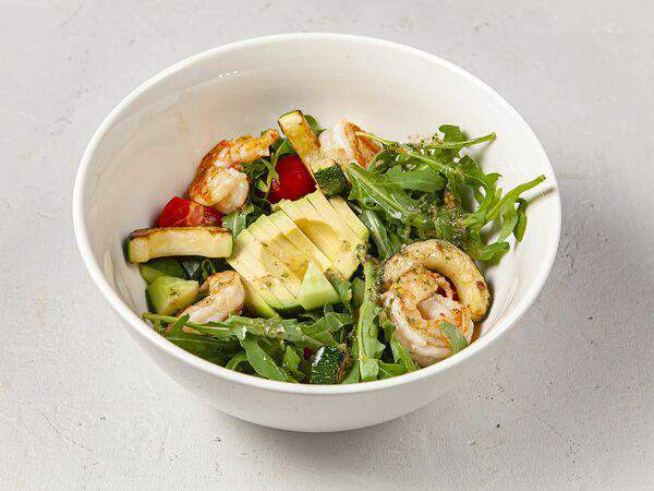 Фобо вьетнамская кухня - Салат с рукколой и креветками