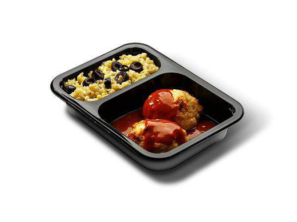 Крошка Картошка - Куриные биточки с соусом Домашний BBQ и булгуром