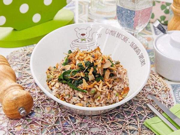 АндерСон - Гречневая каша со шпинатом и вешенками