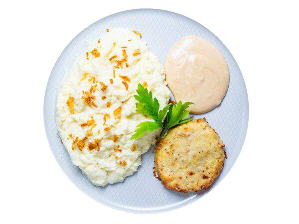 Мандарин - Котлета из трески с картофельным пюре