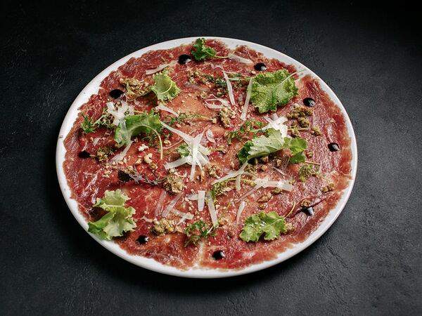 Цукини - Карпаччо из говядины с сальсой