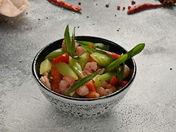 Кайфын - Сельдерей с креветками и сладким перцем