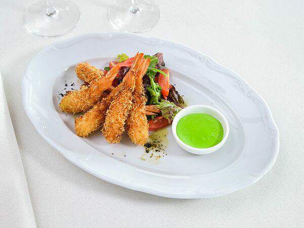 Сенкевич - Креветки Катаифи с соусом Турандот