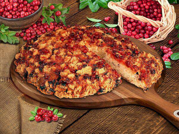 Хлебное место - Пирог песочный с яблоком и брусникой