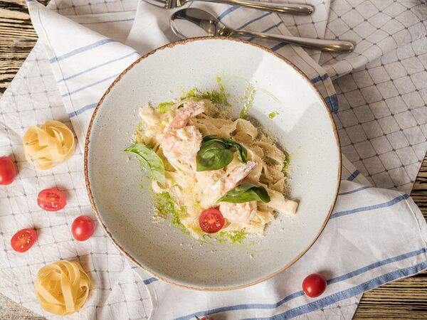 Сентропе - Паста с тигровыми креветками