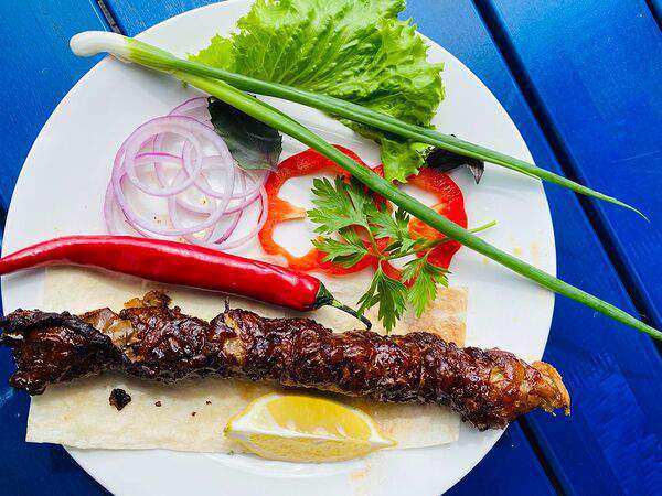 Мангал - Печень баранины в жировой сетке