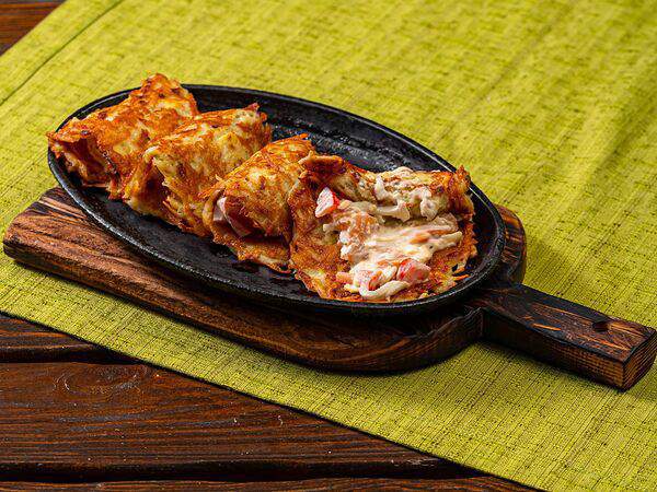 Сельпо - Картофельные драники с семгой и помидорчиком