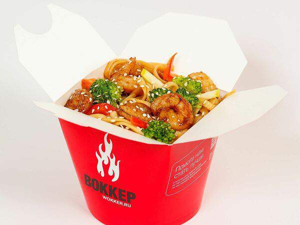 Воккер - Вок с креветками в устричном соусе