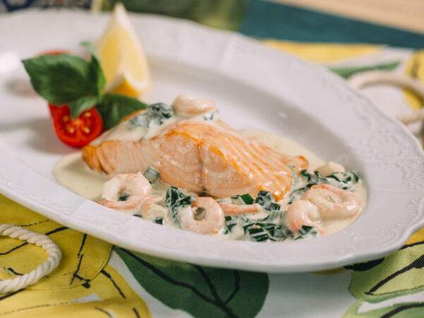 Мама Рома - Филе лосося с креветками