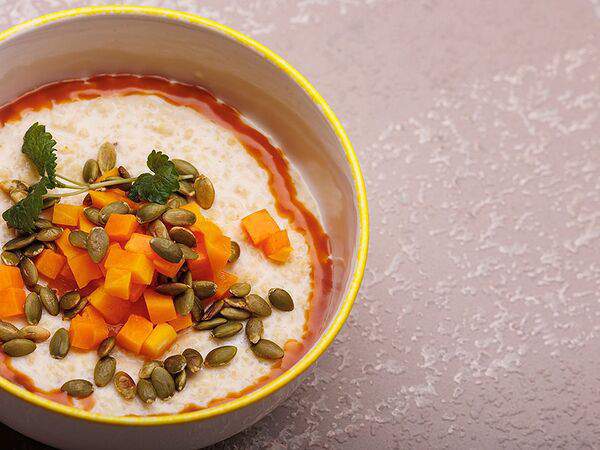 Завтрак - Пшенная каша с тыквой и соленой карамелью