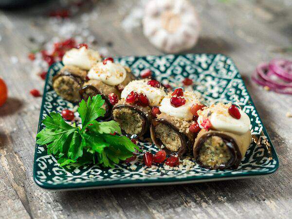 Миндаль - Баклажаны с грецким орехом