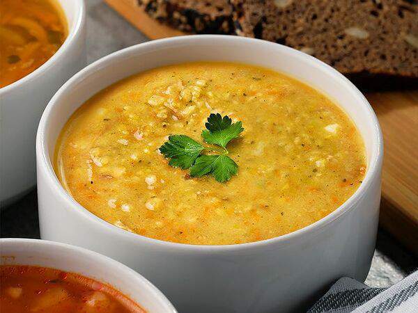 Люблю и Благодарю Вегетарианское кафе - Гороховый суп с тофу