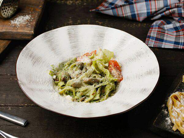 К папе на Pizza - С креветками и спаржей