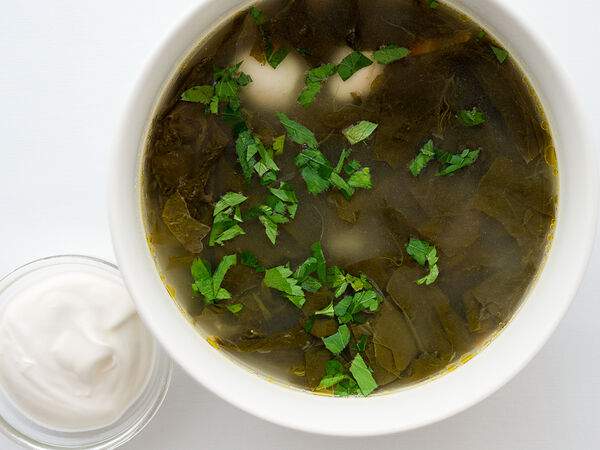 Причал - Щавелевый суп с куриными потрошками