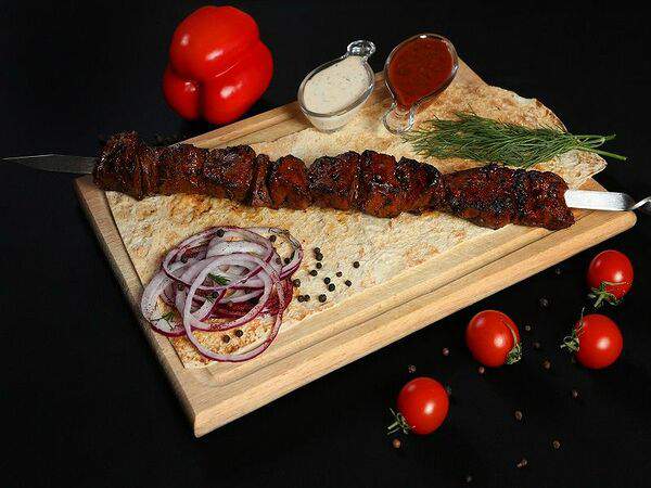 Шашлык на дровах - Сердце говяжье