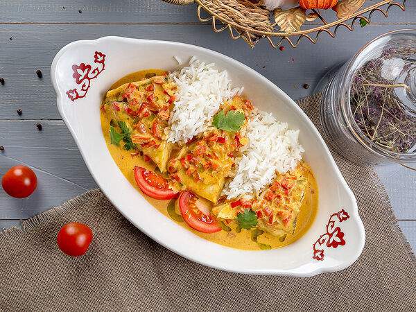 Чайхана neft lounge - Филе судака в соусе кокосовый карри