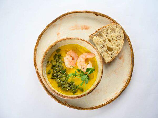 Vitae Healthy Food - Суп-пюре из тыквы c креветками