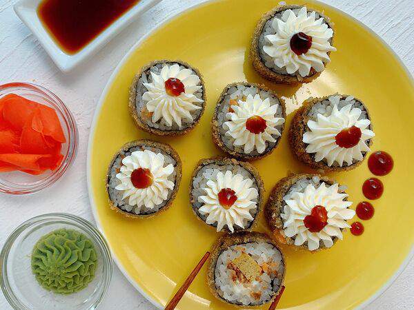 Пицца Сан - Ролл лосось темпура