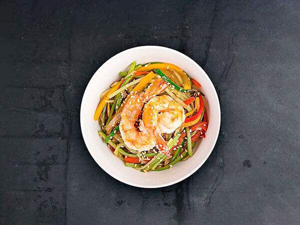 Рис - Салат Фунчоза с креветками