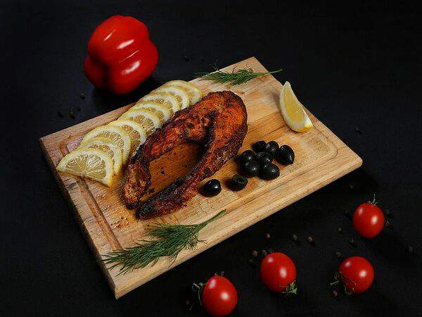 Шашлык на дровах - Семга на мангале