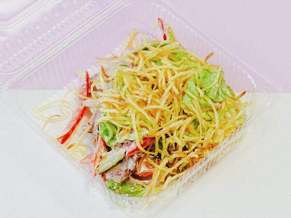 Бобы - Салат со свининой и картофелем Пай