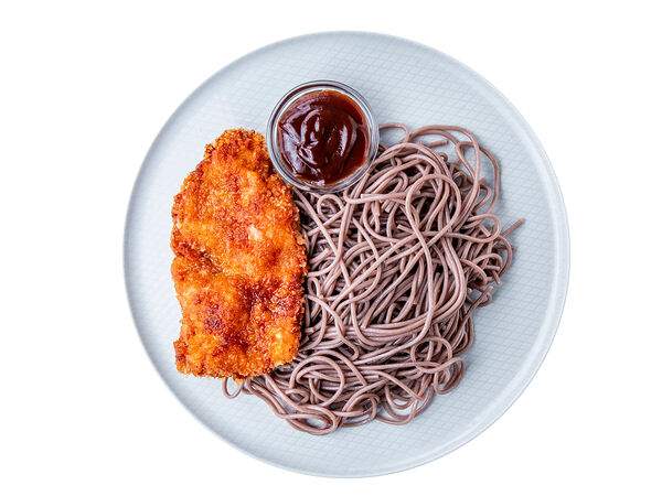 Мандарин - Шницель из индейки с гречневой лапшой