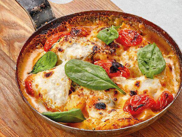 Эй, Джованни! - Треска, запечённая с картофелем, шпинатом и помидорами черри