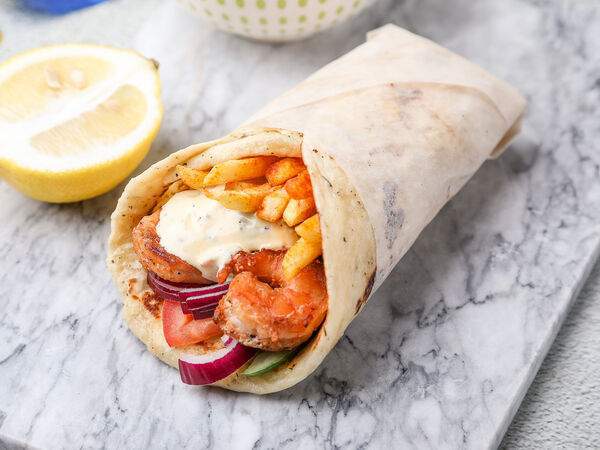 The Gyros Bistro - Гирос Посейдон с креветками и соусом дзадзики