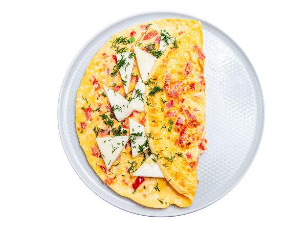 Мандарин - Омлет с томатами и адыгейским сыром