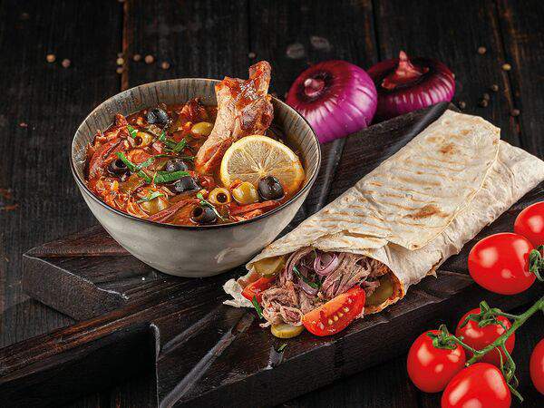 Братья Мясницкие - Комбо из мясной солянки и техасской шавермы с рваной говядиной