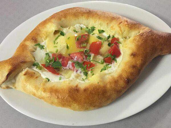 Браш-пицца - Аджарский хачапури с овощами