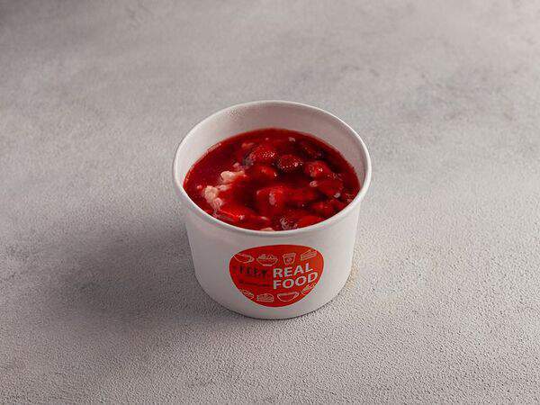 Корж - Рисовая каша с клубникой