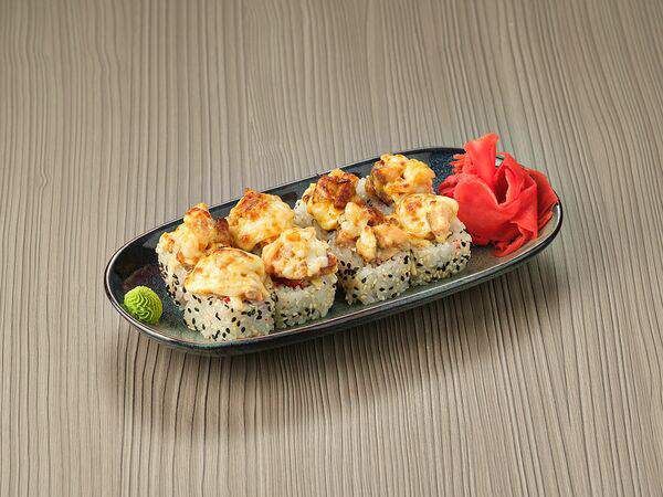 Джаст Смо - Запеченный ролл с угрём и лососем