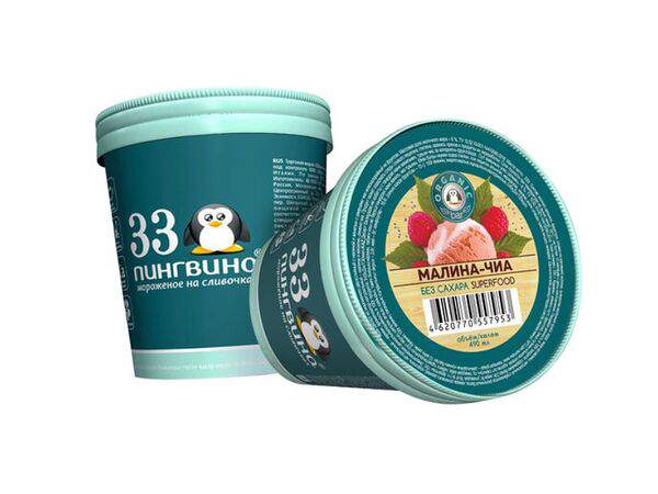 33 пингвина - Мороженое Малина Чиа на фруктозе