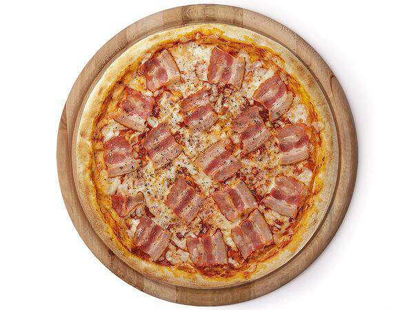 Дома Пицца - Пицца Беконатор с беконом и моцареллой