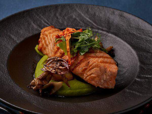 Булгур - Сьомга на скара