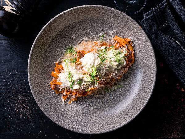 Березка - Тальятелле с сыром буррата и песто