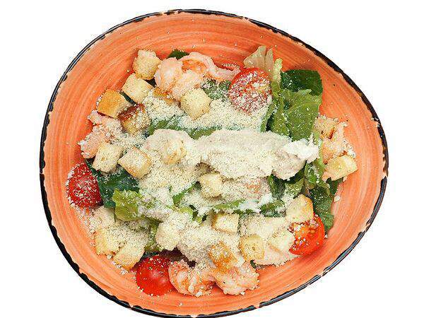 Домашний Шеф в Сытном Базаре - Салат Цезарь с тигровыми креветками