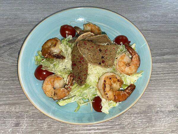 Грин Парк - Салат Цезарь с тигровыми креветками