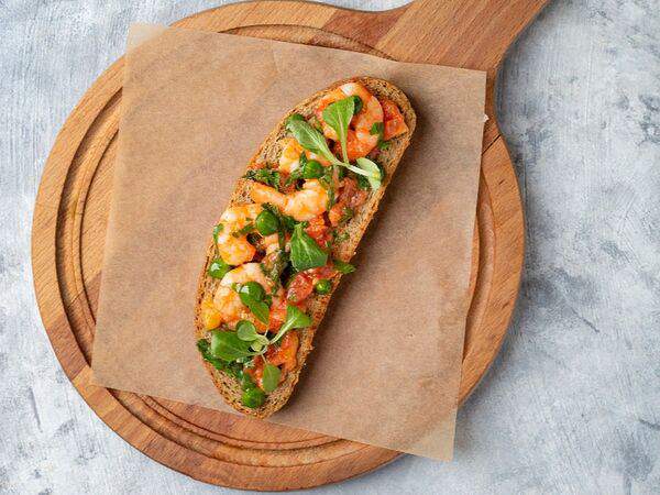 Пшеничный кот - Брускетта с креветками