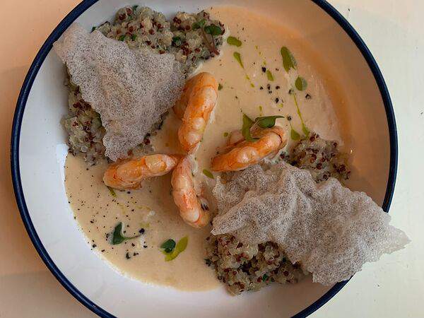 Negroni bar & enoteca - Тигровые креветки с киноа в пряном сливочном соусе