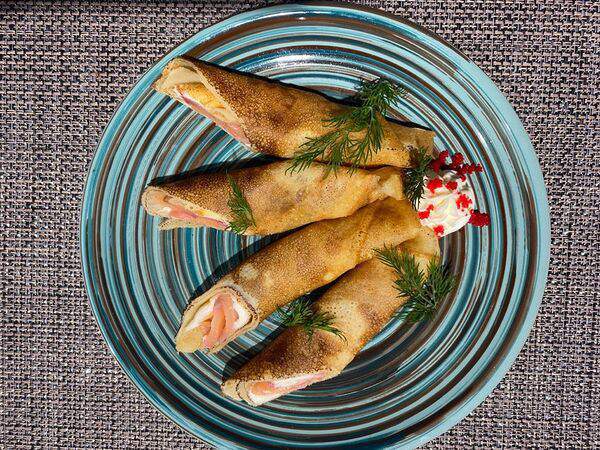 Налепили - Блины с семгой и сливочным сыром