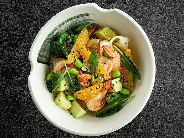 Takeru - Боул с креветками и авокадо