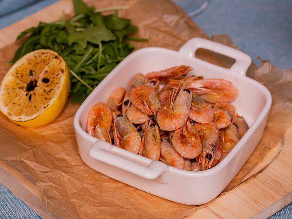 Акварель - Креветки в чесночно-винном соусе